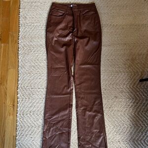 WeWorewWhat faux brown leather pants
